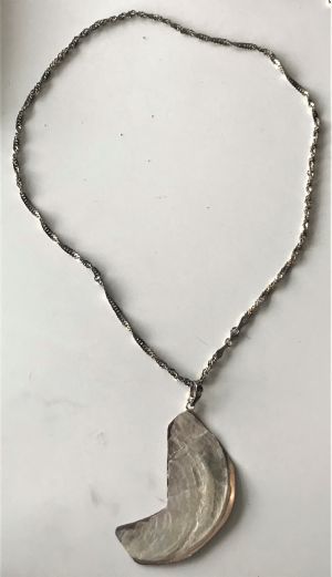 Apollo Moon Kolye (Bronz, sedef, 925 gümüş, Singapur zinciri 11 gr)